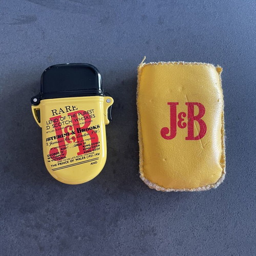 J&B vintage metal collectible lighter used