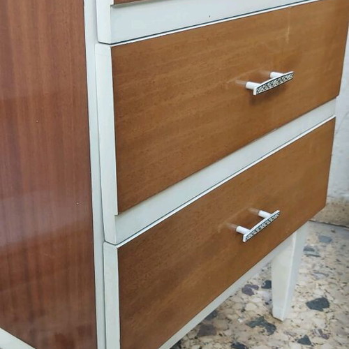 Κομοδίνα Vintage 70s 2τμχ από μασίφ ξύλο σε άριστη κατάσταση