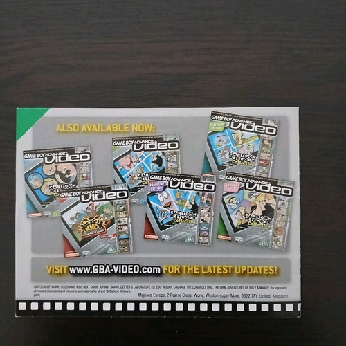 GBA Video Cartoon Network Collection Volume 1 Manual used