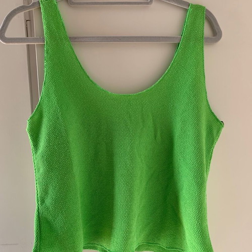 Zara pique crop top like new, green, size M