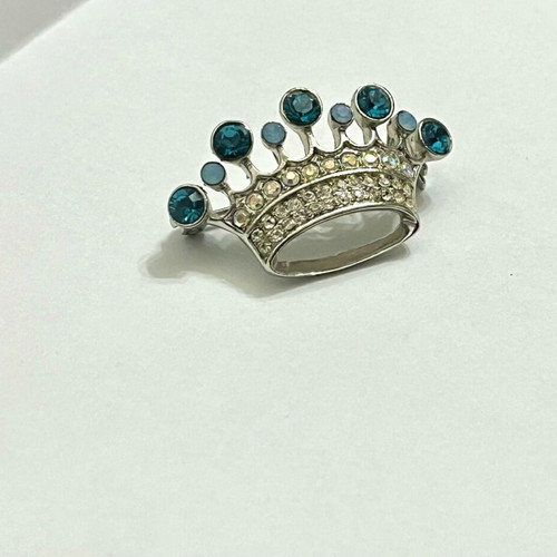 Καρφίτσα Swarovski νέα, κομψή κορώνα με μπλε κρύσταλλα