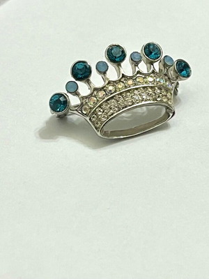 Καρφίτσα Swarovski νέα, κομψή κορώνα με μπλε κρύσταλλα