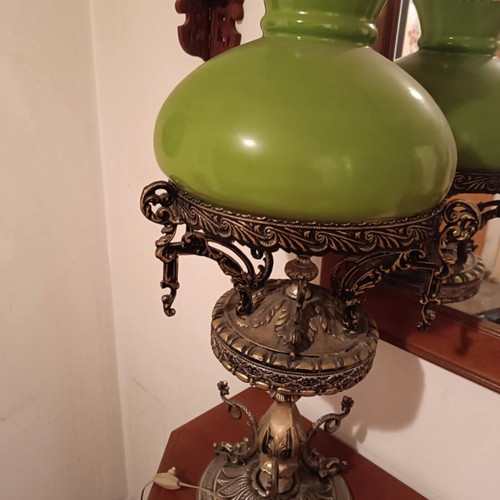 Vintage lamp used with large glass