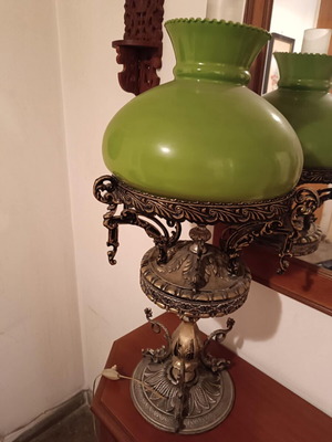 Vintage lamp used with large glass