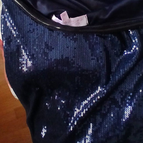 Zic Zac Strapless Mini Dress Blue with Sequins Medium Like New