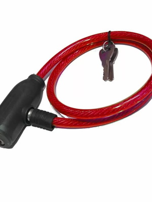 Bicycle lock red new, 60cm with 2 keys