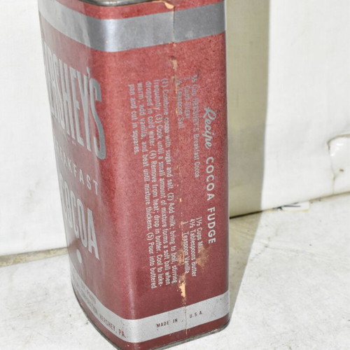 Hershey’s Cocoa metal tin used, vintage retro collectible