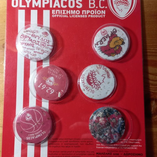 Olympiacos BC magnets new, set of 6 pieces