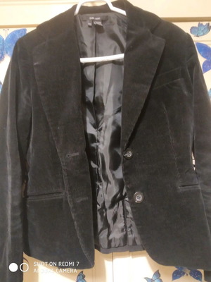 Zara corduroy jacket used, black, size L
