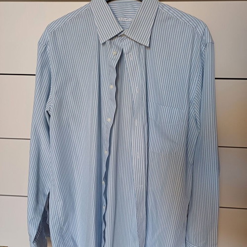 Men's striped shirt used, long sleeve, cotton, size 43/17