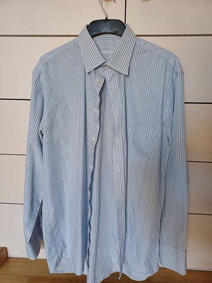 Men's striped shirt used, long sleeve, cotton, size 43/17