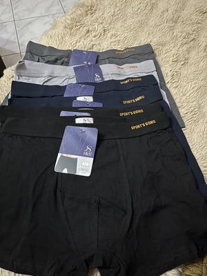 Cotton boxers XL pack of 6, new, black and grey