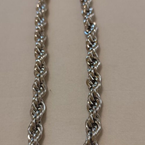Thick twisted necklace chain new, silver color, length 40+5 cm