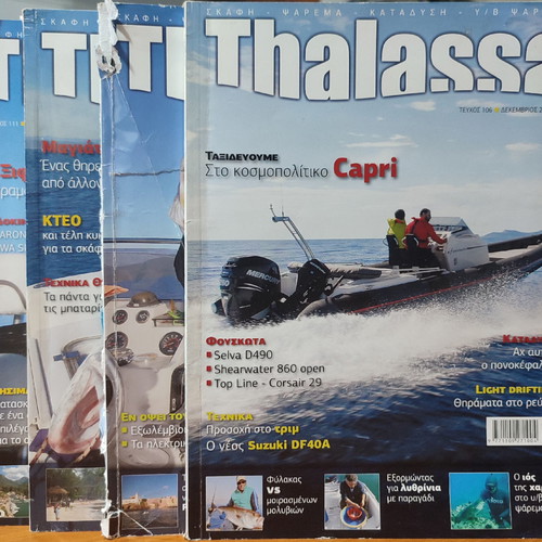 Thalassa magazine used, 4 issues with damages