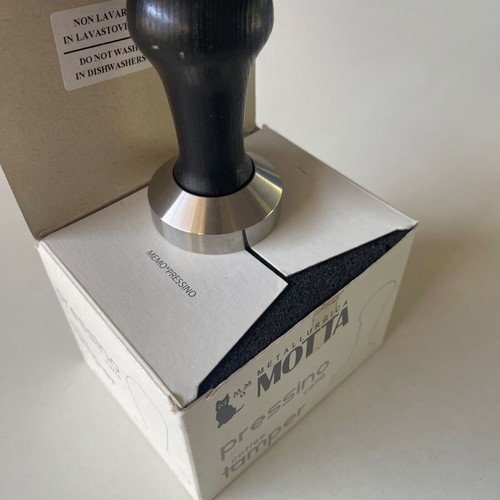 Motta Coffee Tamper with Black Wooden Handle and Inox Base 52mm New