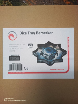 Berserker dice tray, wooden with UV print, assembly kit