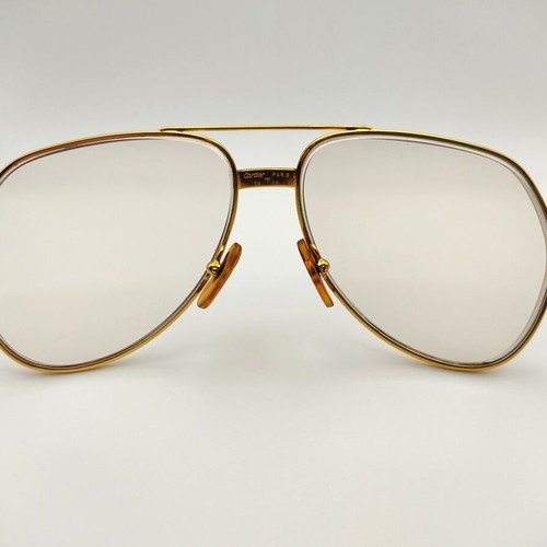 Must De Cartier Gold Santos 22kt Gold Plated glasses used