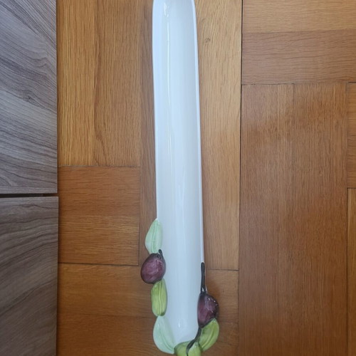 Ceramic serving platter for olives with painted olives, 45 cm