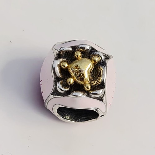 Pandora Pink Tulip Charm new, 925 silver with 14K gold