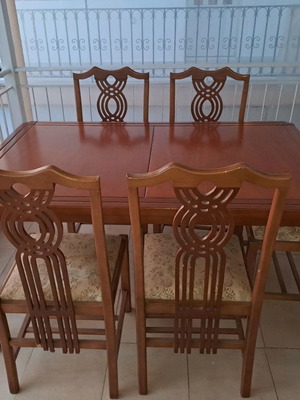 Dining set used with 5 beech wood chairs