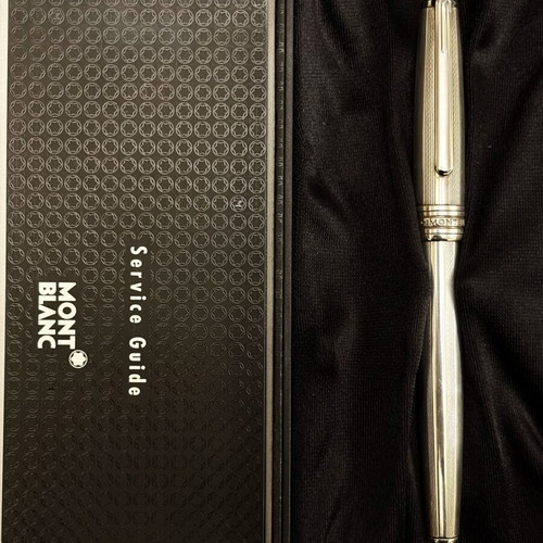 Montblanc Meisterstück Solitaire Silver Fountain Pen like new with original ink
