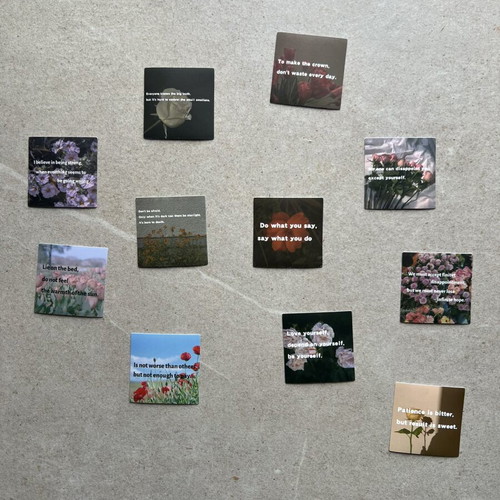 Flowers sticker set new, 11 pieces, 4.5 cm paper