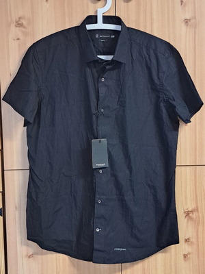 Men's black short-sleeve shirt 100% cotton Premium new 5XL