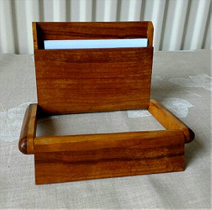 Θήκη ξύλινη vintage, για card visit. Διαστάσεις: 11,5 x 8,5 εκατοστά
