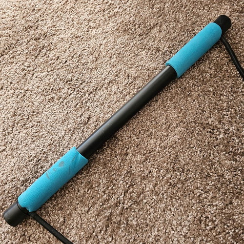 Liveup Exercise Bar used with Rubber Bands
