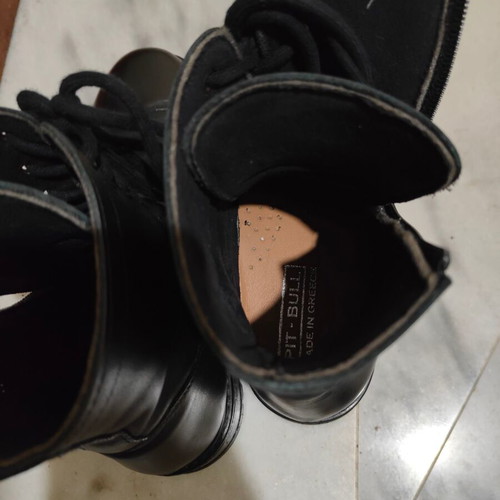 Pitbull leather ankle boots used, size 43, black, YKK zipper