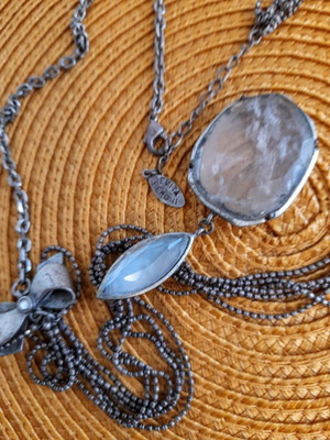 Evita Peroni necklace used, silver color, 38cm length