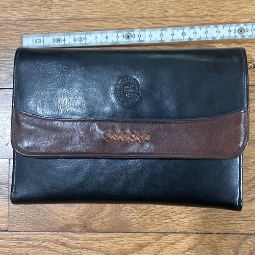 Vintage leather wallet set used