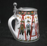 Vintage Elisabeth Liegl porcelain beer mug like new with metal lid