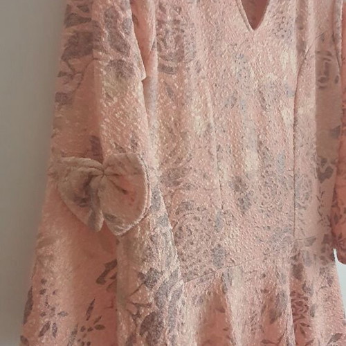 Romantic dress with flowers new, size S, pink-powder color