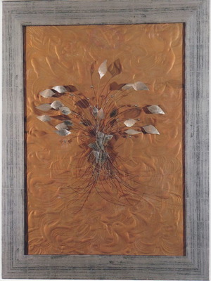 Impressive metal artwork with butterflies and flowers like new