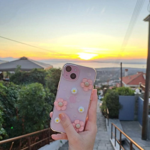 Handmade iPhone case with transparent surface and 6 charms new