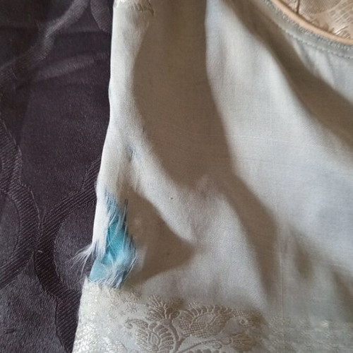 Vintage cloth peg bag for clerical vestments used