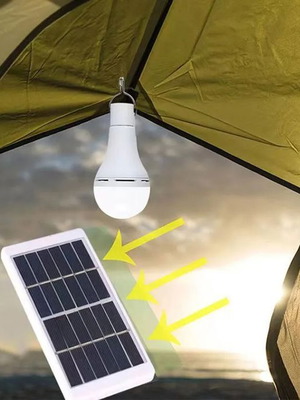 Led bulb with solar panel 3W new