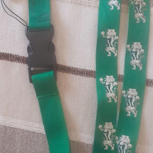 Panathinaikos lanyard keychain, official authentic, green with white lion mascot