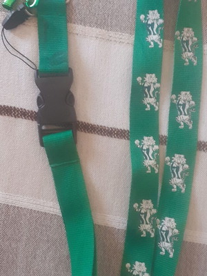 Panathinaikos lanyard keychain, official authentic, green with white lion mascot