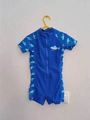 Playshoes Shark One-Piece Swimsuit UPF 50+ like new for 12-24 months