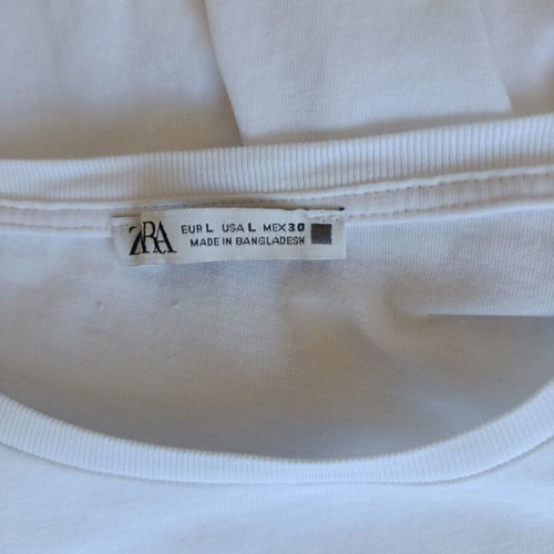 ZARA Λευκή Basic Μπλούζα Μέγεθος L Σαν Καινούργιο