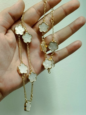 Jewelry set bracelet and necklace women's stainless steel new