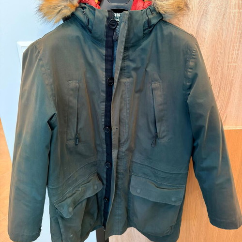 Wrangler men's warm jacket used, green, removable inner part with down filling