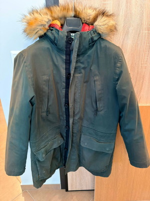Wrangler men's warm jacket used, green, removable inner part with down filling
