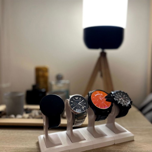 Watch stand new for 4 watches in beige-white color