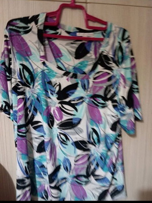 Women's short-sleeve blouse JM Collection XL multicolor like new