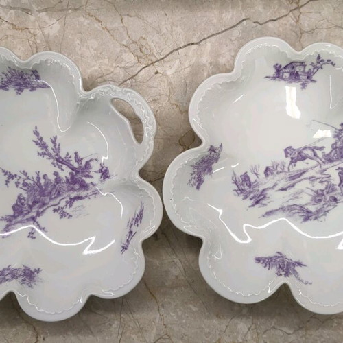 Limoges France decorative plate set like new with handle