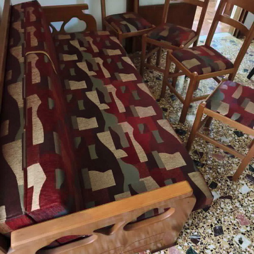 Sofa bed with storage and 4 chairs like new