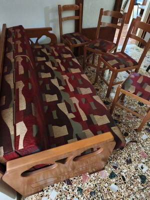 Sofa bed with storage and 4 chairs like new